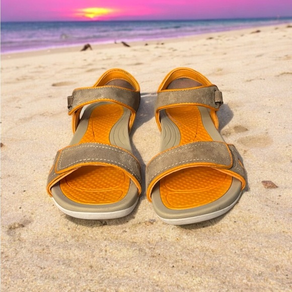Dansko Women’s Kami Sport Sandal Mocha and Citrus. - Picture 2 of 9